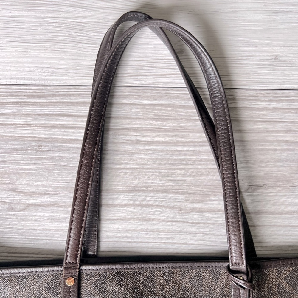 MICHAEL KORS jet set reversible brown logo snake print tote - Picture 5 of 16